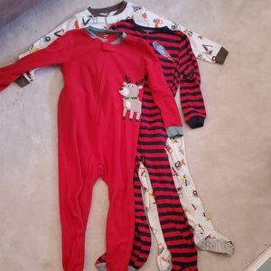 Lot 5T Fleece Footie Pajamas Carters and OshKosh